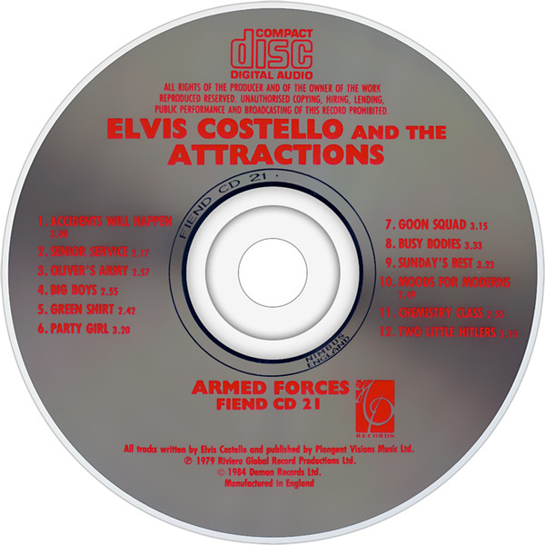 Elvis Costello And The Attractions  Armed Forces : CD